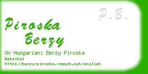 piroska berzy business card